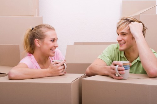 Business and personal items arranged in storage units in Bow