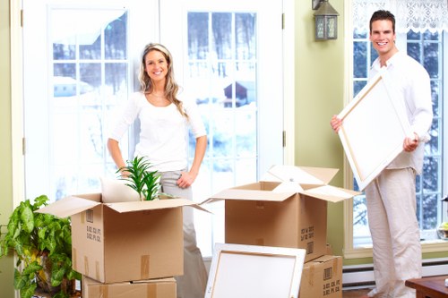 Household items packed safely for mobile self storage in Bow